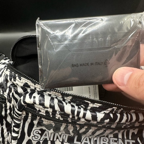 Saint Laurent Zebra Print Vinyl Bag RARE NWT - Picture 6 of 7